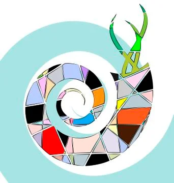 Abstract colored shell Illustrazione stock