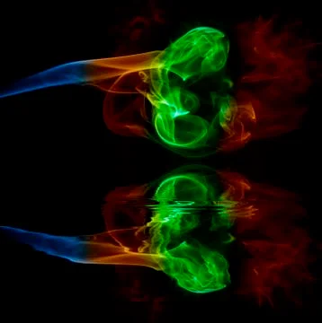 Abstract colored smoke in a black background Stock Illustration