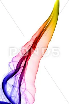 Abstract colored smoke waves on white Stock Illustration