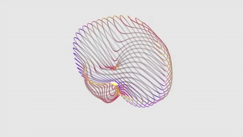 Abstract colored sphere made of lines. 3d video animation of surreal mystic.. Stock Footage 317438655