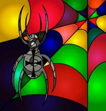 Abstract colored spider Stock Illustration