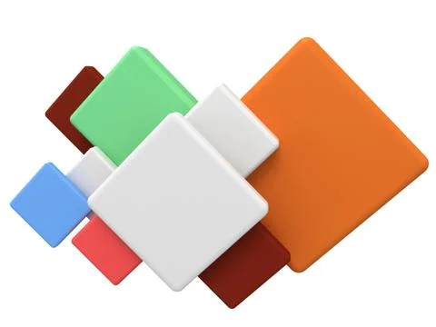 Abstract colored square 3d background. Illustrazione stock