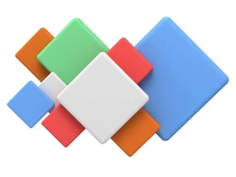 Abstract colored square 3d background. Stockillustratie