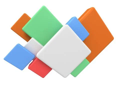 Abstract colored square 3d background. Illustrazione stock