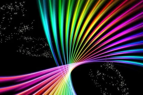 Abstract colored stripes in the sky Stock Illustration