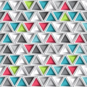 Abstract colored triangle seamless pattern Stock Illustration