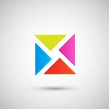 Abstract colored triangles on a white background Stock Illustration