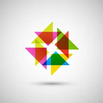 Abstract colored triangles on a white background Stock Illustration