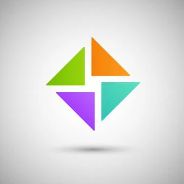 Abstract colored triangles on a white background Stock Illustration