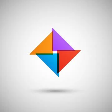 Abstract colored triangles on a white background Stock Illustration