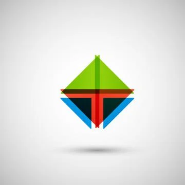 Abstract colored triangles on a white background Stock Illustration