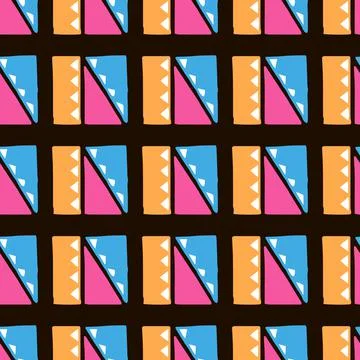 Abstract Colored vector Ethnic geometric seamless pattern Stock Illustration