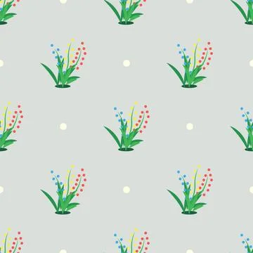 Abstract colored vector Seamless pattern. Grass print Stock Illustration