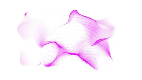 Abstract colored wave lines. Fluid smoke like shape constructed from polygo.. 스톡 일러스트