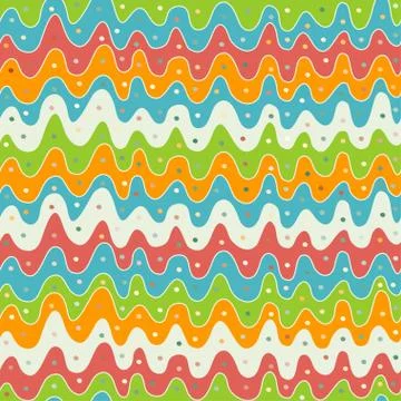 Abstract colored wave seamless pattern Stock Illustration