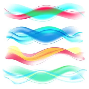 Abstract Colored Wave set. Vector Illustration. イラスト素材