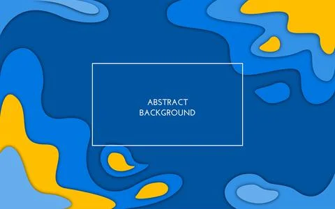 Abstract colored waves,  blue and yellow  3D layers Stock Illustration
