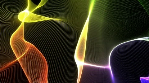 Abstract colored waves Stock Footage