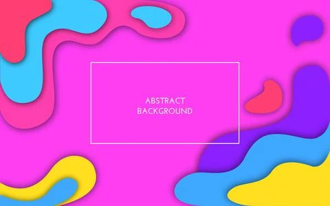 Abstract colored waves, pink, blue, yellow and purple 3D layers. Stock Illustration