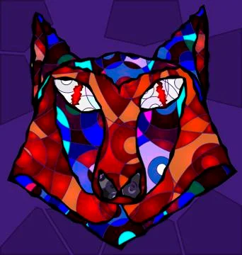 Abstract colored wolf Stock Illustration