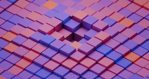 Abstract colorful 3d cube grid background looping animation Stock Footage 335255373