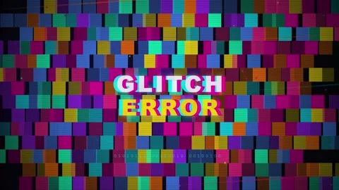 Abstract colorful 3D cubes background with glitch error text and digital Stock Footage 345751371
