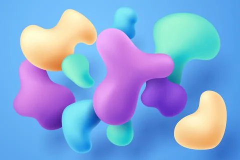 Abstract colorful 3d fluid shape, background and banner Stock Illustration