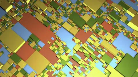 Abstract colorful 3D rectangles background. Motion. Randomly placed figures of Illustrazione stock