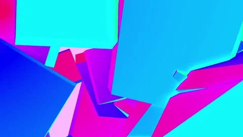 Abstract Colorful Angular Polygons Retro Futuristic 3D Motion Background Loop. Stock Footage 69209550