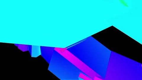 Abstract Colorful Angular Polygons Retro Futuristic 3D Motion Background Loop. Stock Footage 69210175