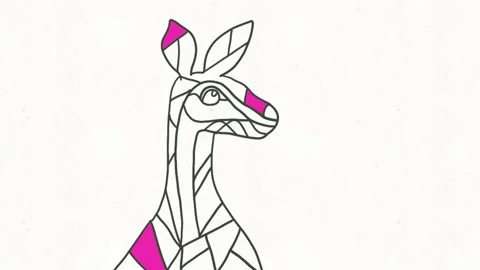 Abstract Colorful Animals Animation Loop Stock Footage 333858063
