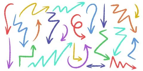 Abstract colorful arrows for notes, journaling and presentation design Stock Illustration
