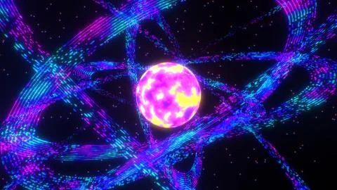 Abstract Colorful Atom Space Background Stock Illustration