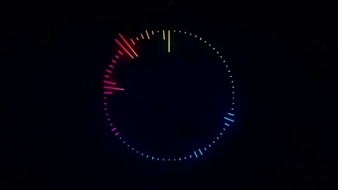 Abstract colorful audio ring equalizer on a black background. Stock Footage 191938104
