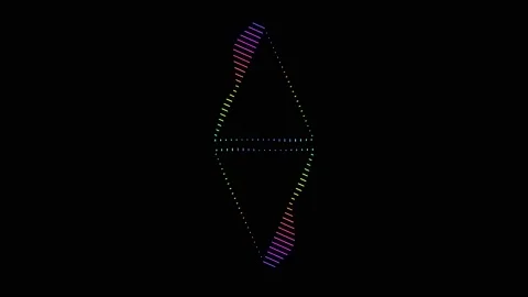 Abstract colorful audio triagle equalizer on a black background. Stock Footage 229977785