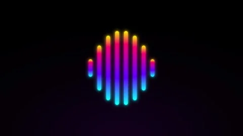 Abstract colorful audio waveform neon glowing lines representing digital so.. Video stock 343770248