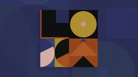 Abstract colorful background in 2D flat style. Motion. Cartoon animation of Stock Illustration