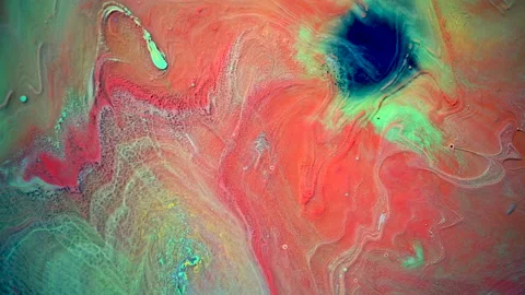 Abstract colorful background. Abstract pattern of liquid mixed oil paints. Видео 148828795