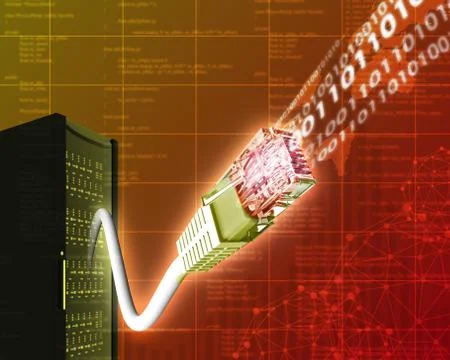 Abstract colorful background with computer cables Stockillustratie