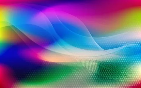 Abstract colorful background featuring smooth light waves and halftone dot .. Stock Illustration