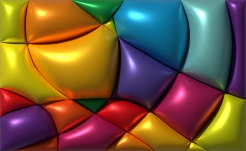 Abstract colorful background featuring three-dimensional, glossy mosaic ele.. Stock Illustration