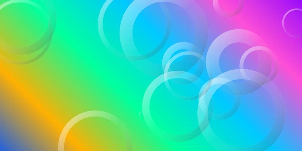 Abstract colorful background with floating gradient circles Stock Illustration