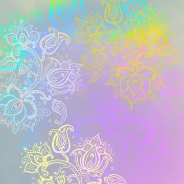 Abstract colorful background with floral elements. Glowing backdrop, space fo Stock-Illustration