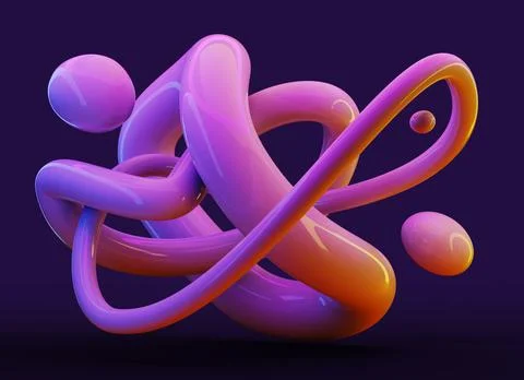 Abstract colorful background with Fluid gradient shapes composition 3d render Illustrazione stock