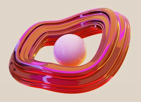 Abstract colorful background with Fluid gradient shapes composition 3d render Stock Illustration