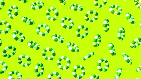 Abstract colorful background with flying or floating simple geometric donuts. Stock Footage 108895548