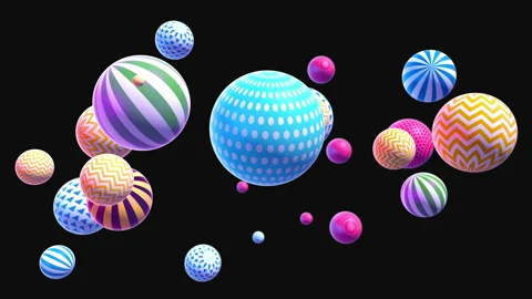 Abstract colorful background with flying or floating simple geometric forms. Stock Footage 108897997