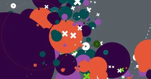 An abstract colorful background full of circles. Stock Illustration