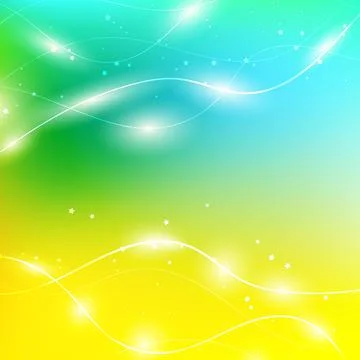 Abstract colorful background with light lines, stars, gradient waves, geometric Stock Illustration