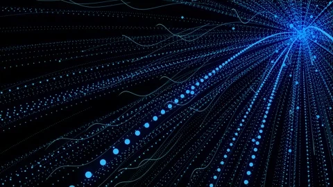 Abstract colorful background, motion concept, falling blue particles Stock Footage 292013280